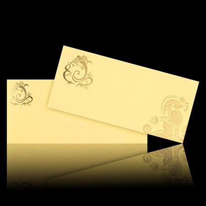 Cream Peacock Design Personal Card