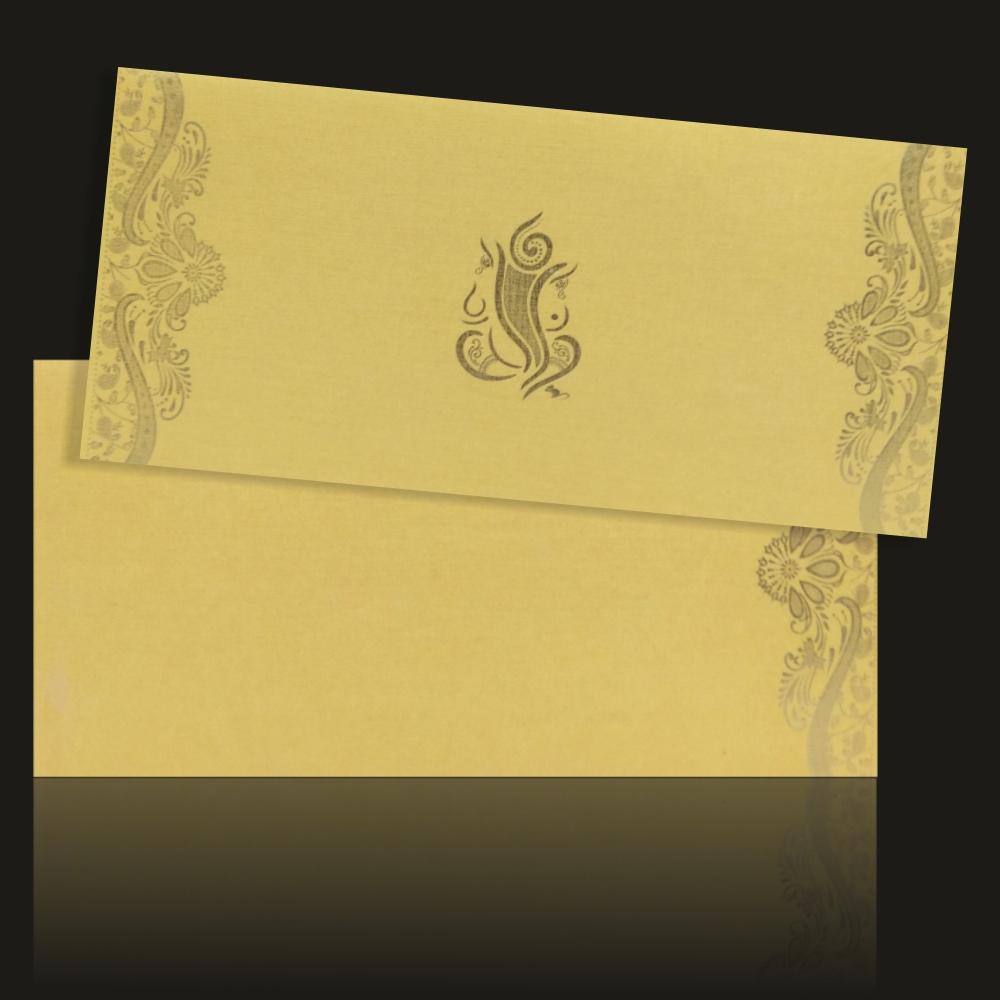 Elegant Flower Cream Color Wedding Card