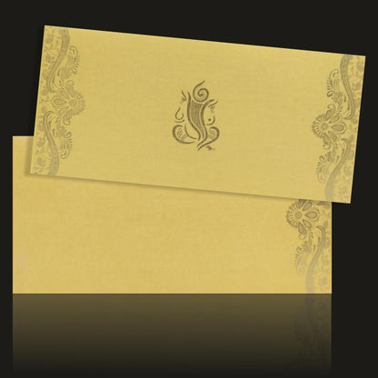Elegant Flower Cream Color Wedding Card