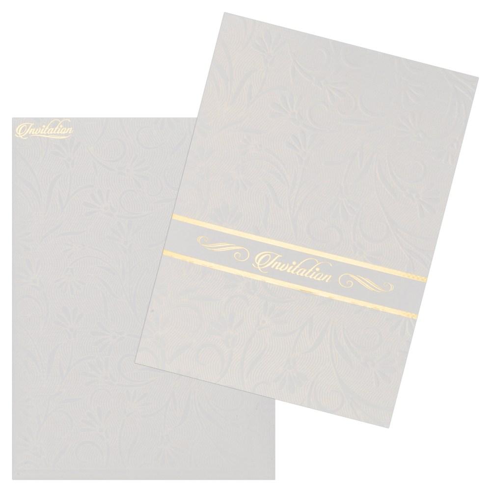 Invitation Card - White Christian Wedding Card-KNK2033