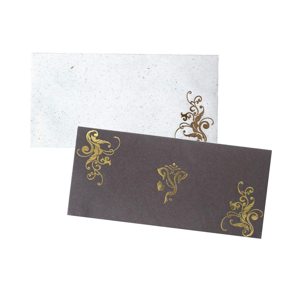 Golden Varaprada Ganesha Designer Personal Wedding Invitation Card-KNK2097