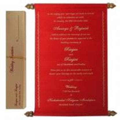 Red Scroll Invitation Card-King of Cards