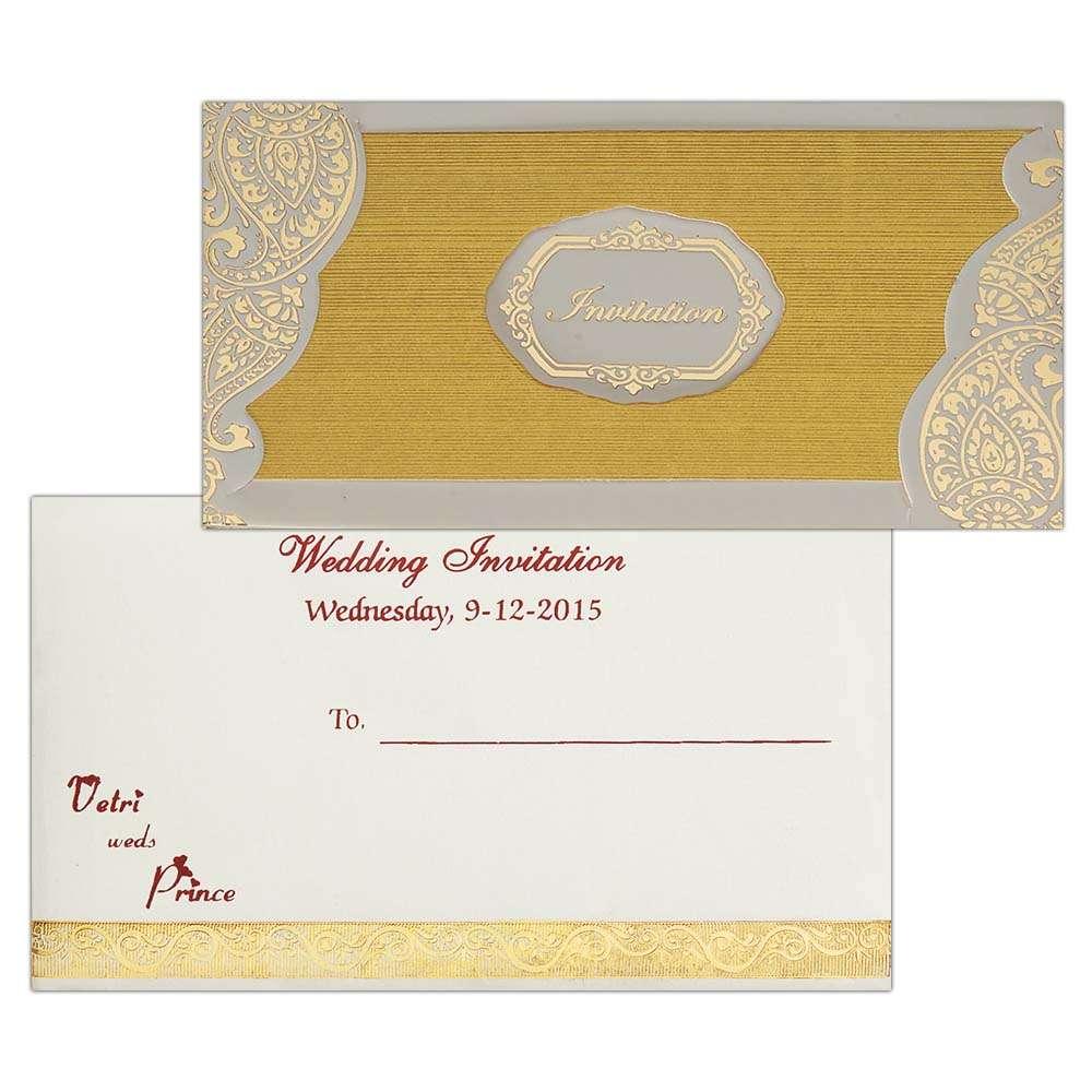Invitation Card - Golden Personal Wedding Invitation Card-KNK2251