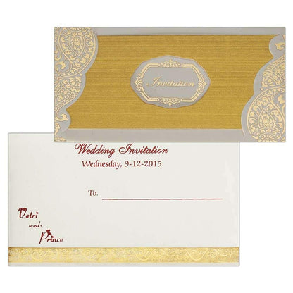 Invitation Card - Golden Personal Wedding Invitation Card-KNK2251