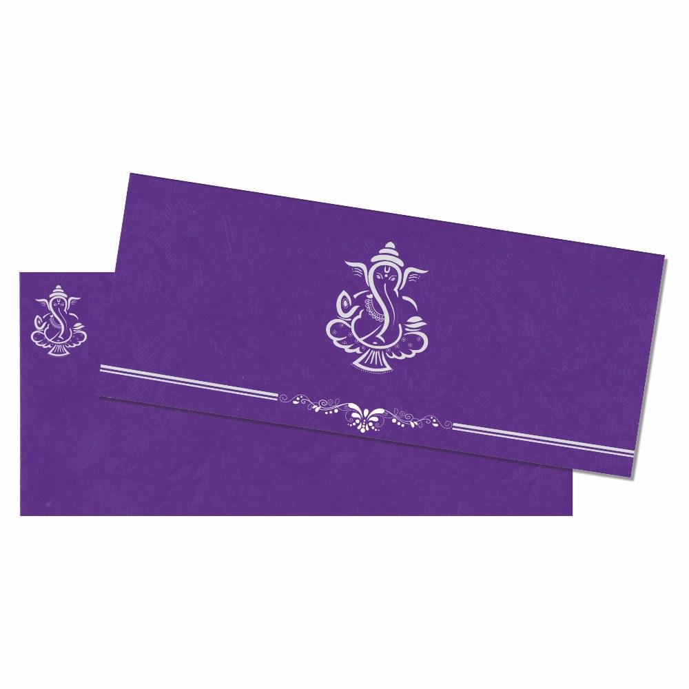 Violet Ganesha Invitation Card-KNK2262