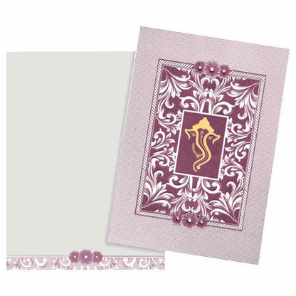 Pink Shading With Gold Ganesha Wedding Card - KNK2276