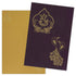Invitation Card - Peacock and Ganesha themed gold and purple card-KNK2378