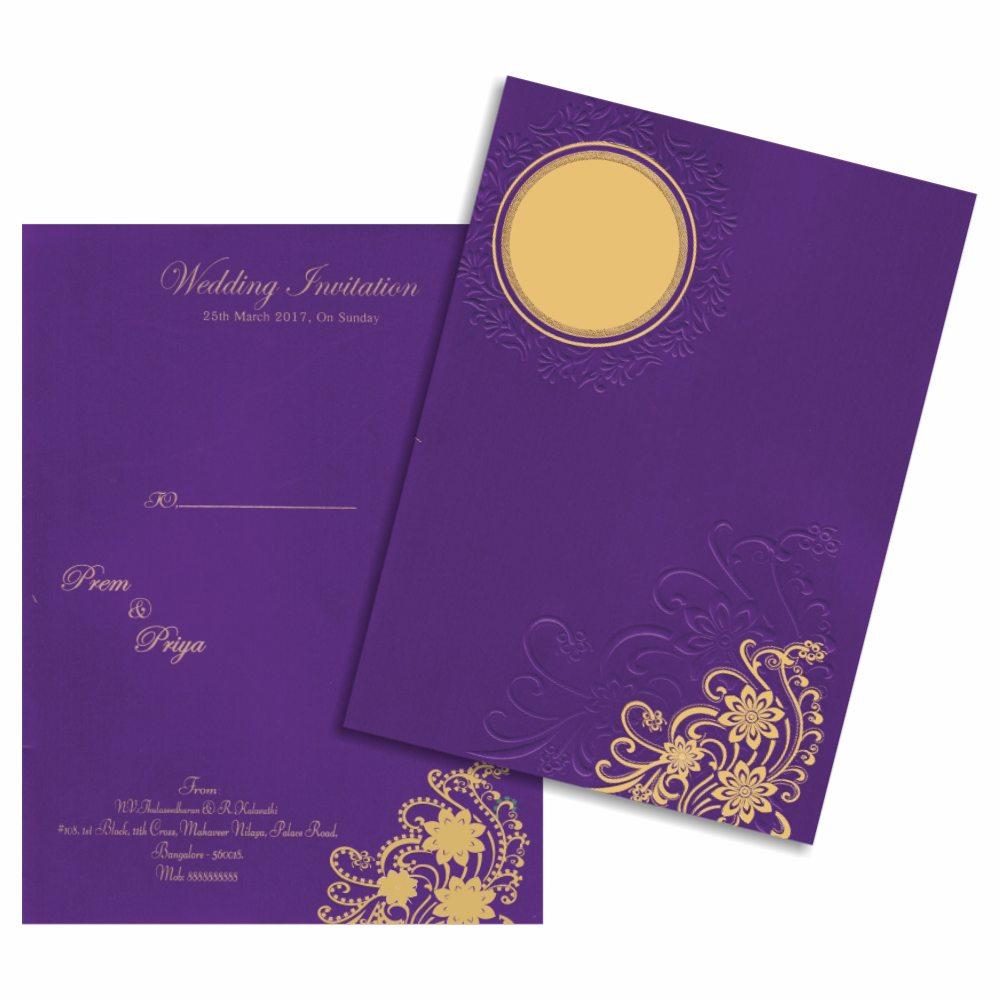Voilet Wedding Invitation Card