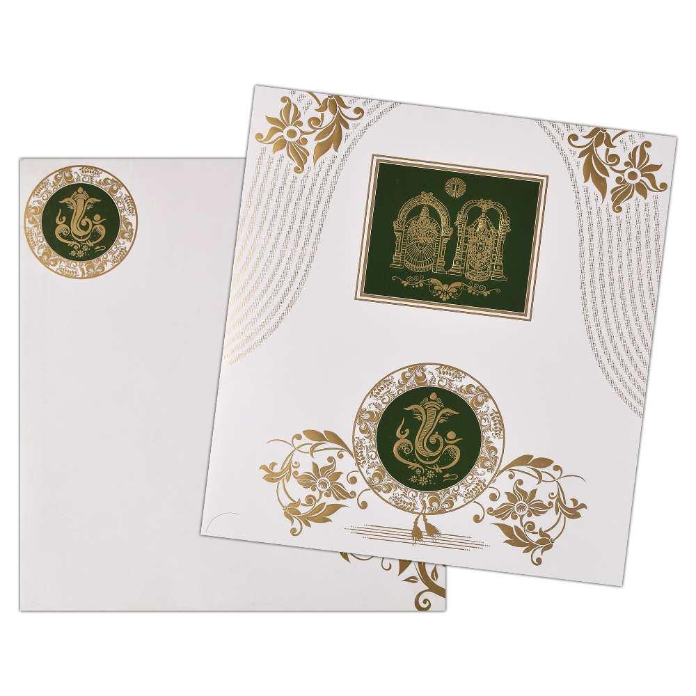 Exquisite Ganesha and Holy Balaji Wedding  Invitation Card-KNK2705