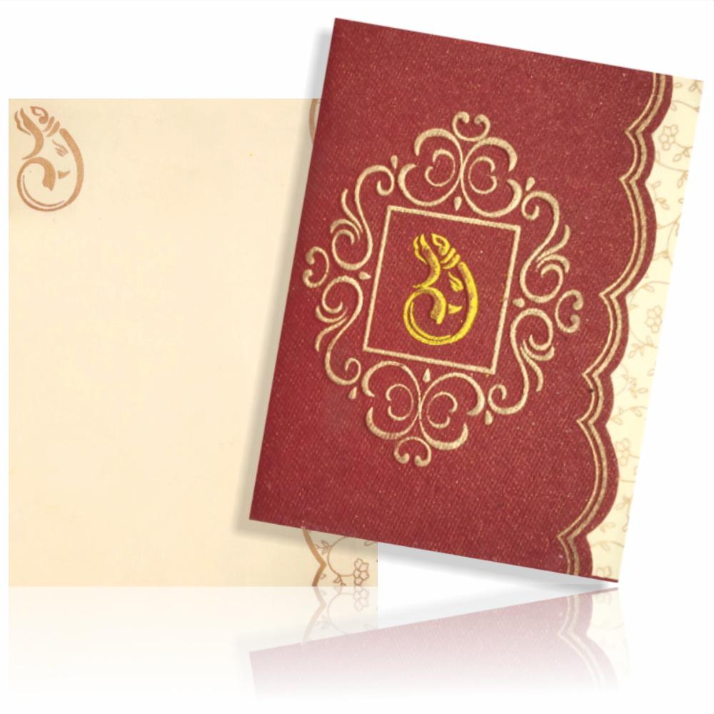 Ganesha Flower Invitation Card-KNK2979