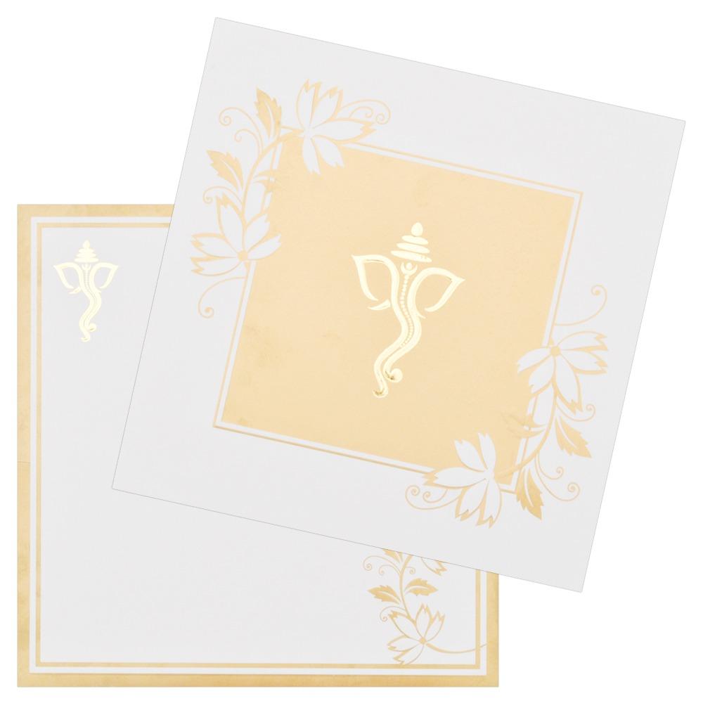 White Ganesha Invitation Card