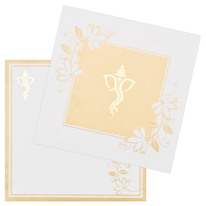 White Ganesha Invitation Card