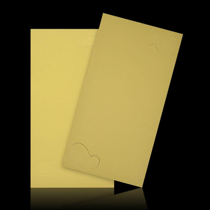 Alluring Gold Shading Single Sheet Wedding Card-KNK30340