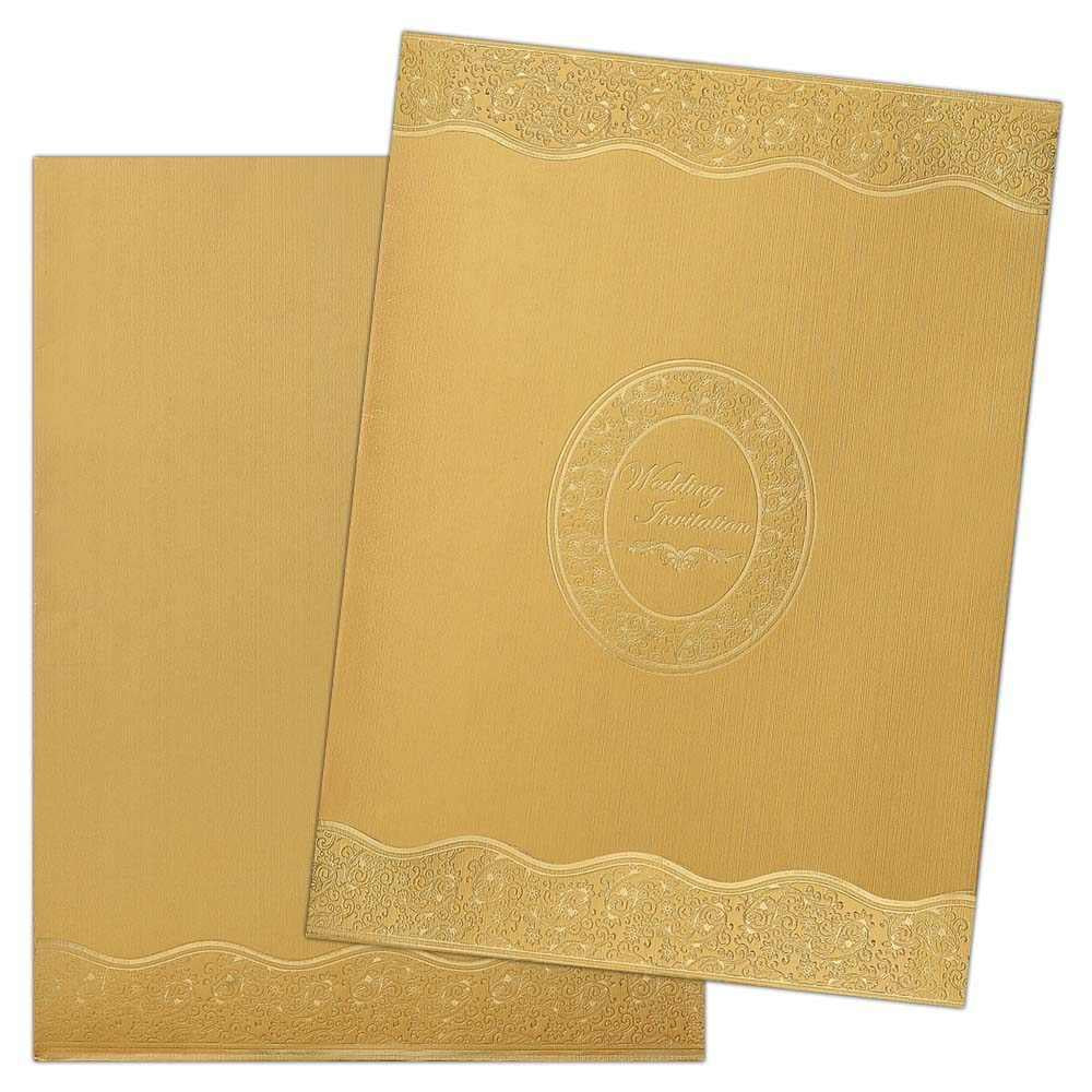 Dashing Gold Color With  Wedding Invitation Card-KNK3054