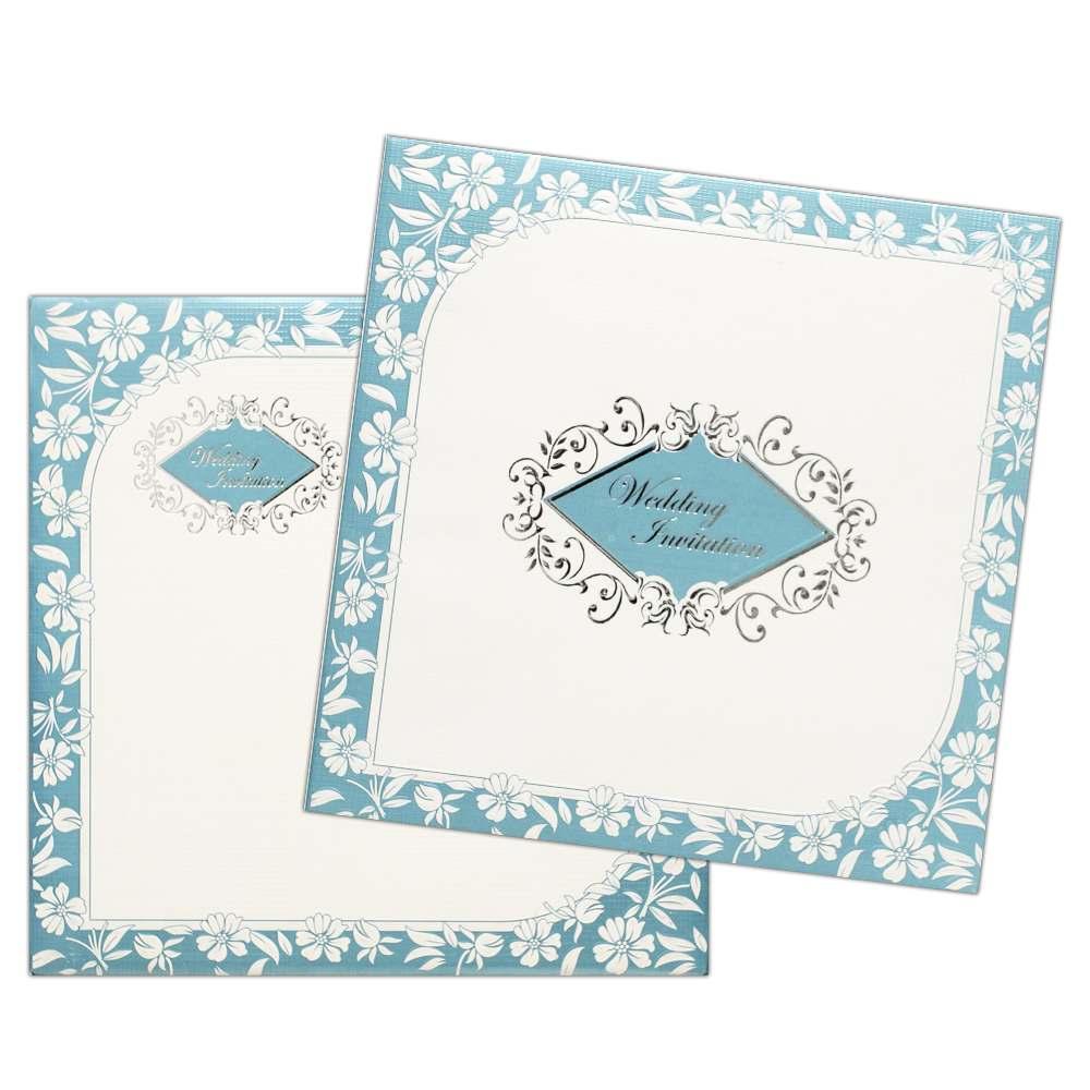 Invitation Card - Spellbinding Blue-Silver Silky Wedding Invitation Card-KNK3059