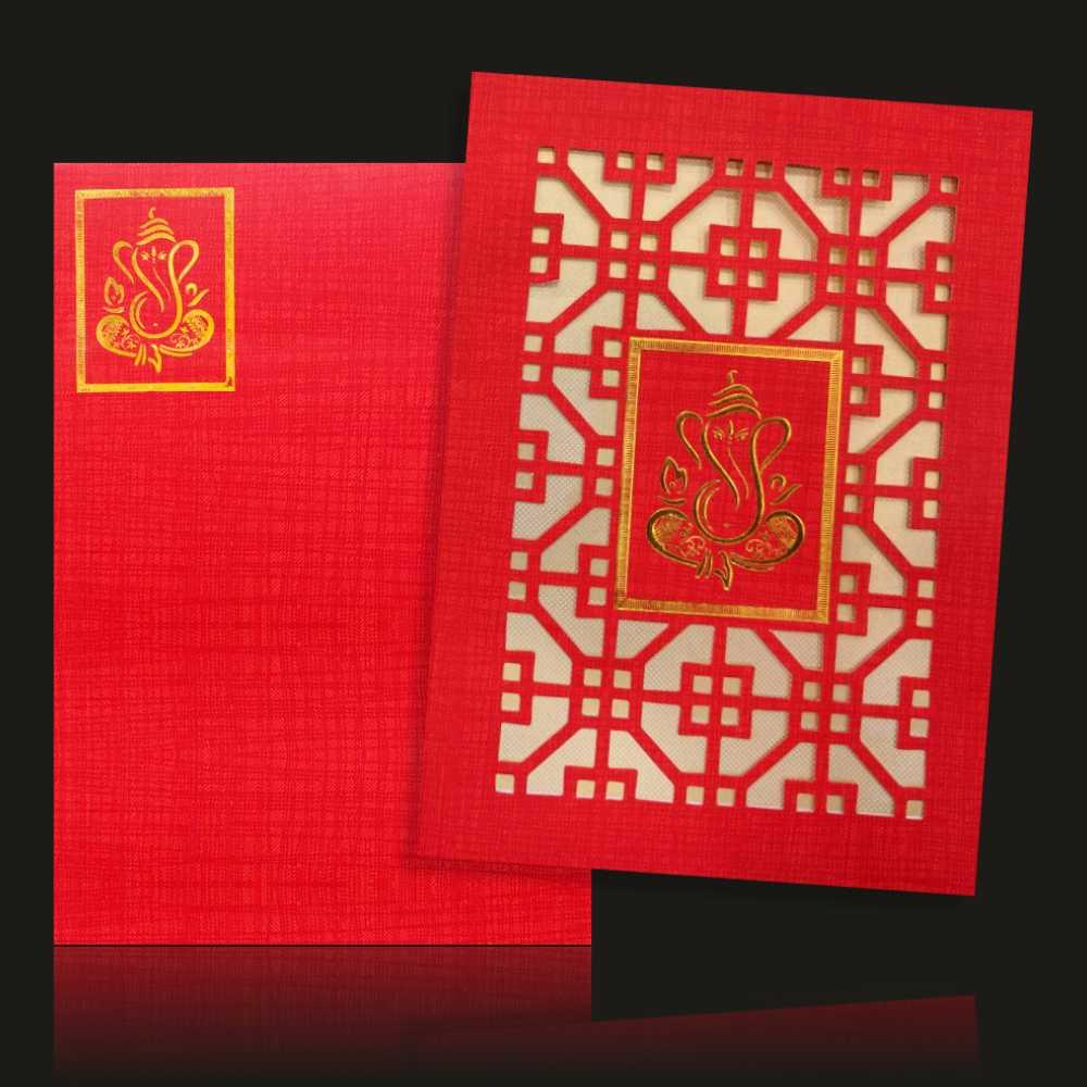 Charming Cream Shading With Laser Cut Design Wedding Card