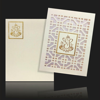 Charming Cream Shading With Laser Cut Design Wedding Card