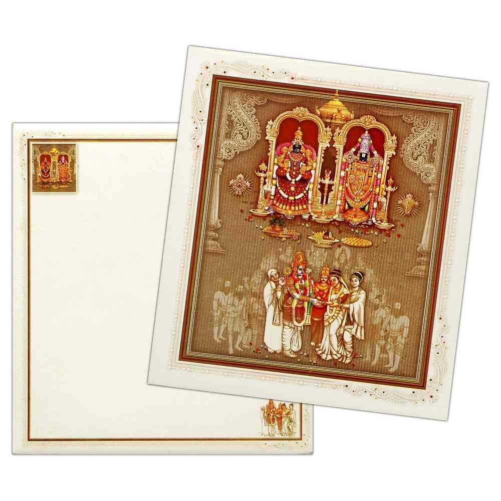 White Hindu Wedding Card