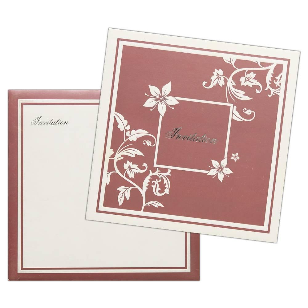 Invitation Card - Scintillating Silver Floret Designer Invitation Card-KNK3565