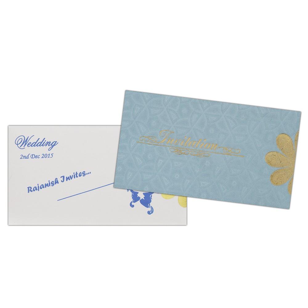 Invitation Card - Blue Floral Personal Wedding Invitation Card-KNK3574