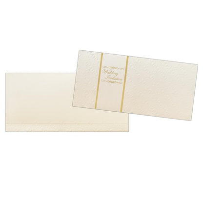 Invitation Card - Elegant White With Gold Border Wedding Card-KNK3632