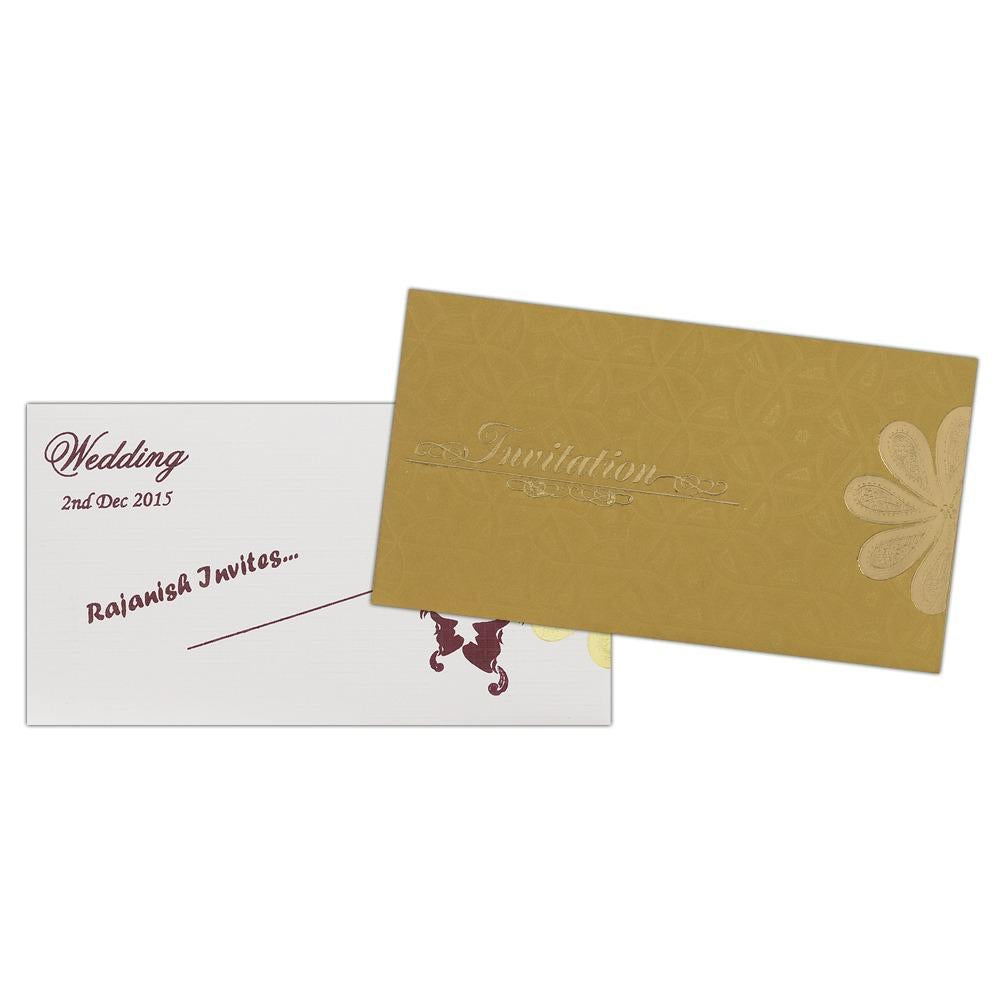 Invitation Card - Yellow Floral Personal Wedding Invitation Card-KNK3639