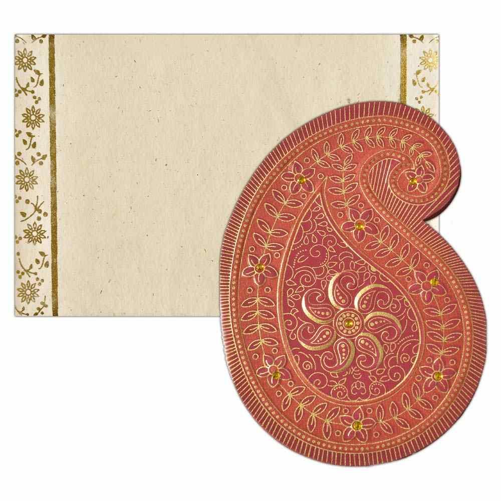 Invitation Card - Exotic and Unique Booti shaped invitation Card-KNK3645