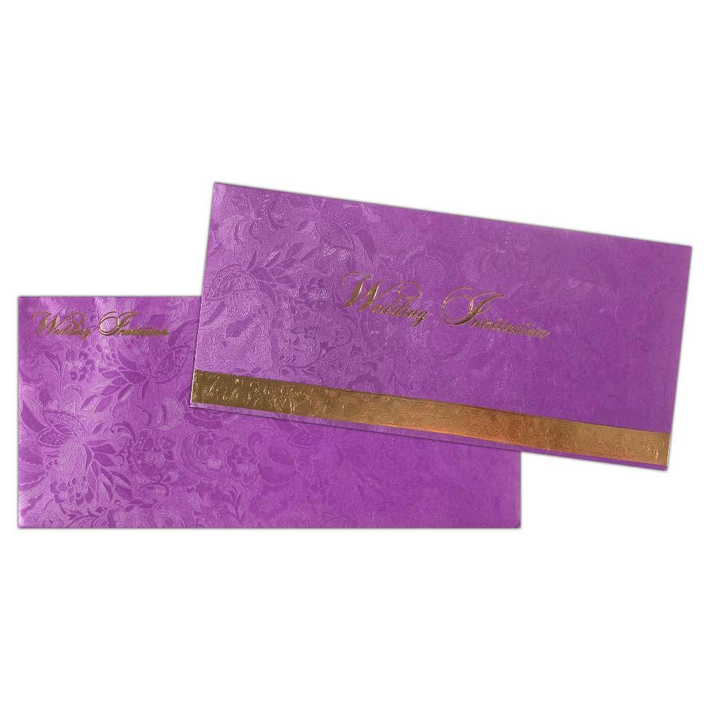 Invitation Card - Purple and Gold Wedding Invitation Card