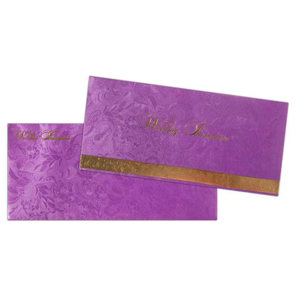 Invitation Card - Purple and Gold Wedding Invitation Card