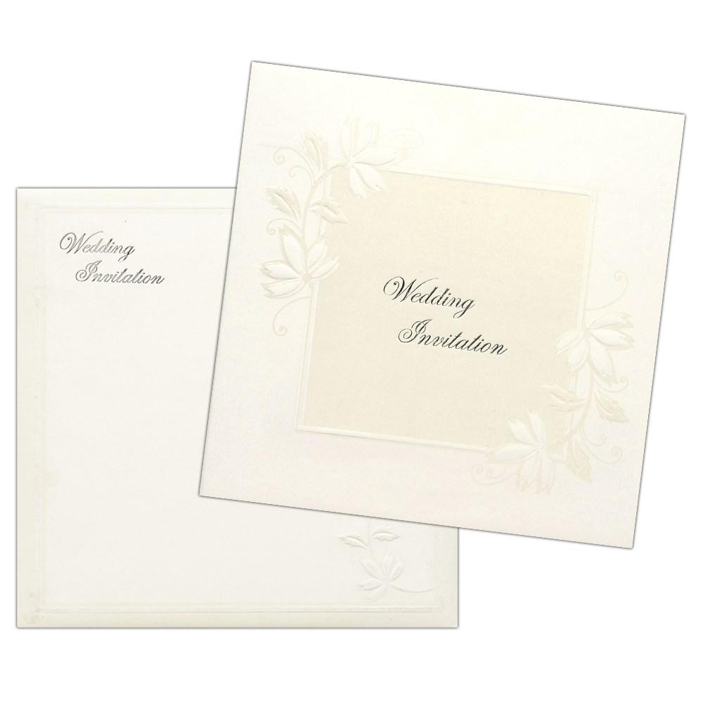 Invitation Card - White All-Religion Wedding Invitation Card- KNK3853