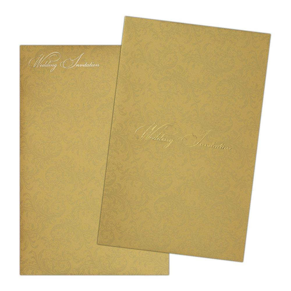 Gorgeous Gold Shading With Floral Theme Padded Wedding Card - KNK3997