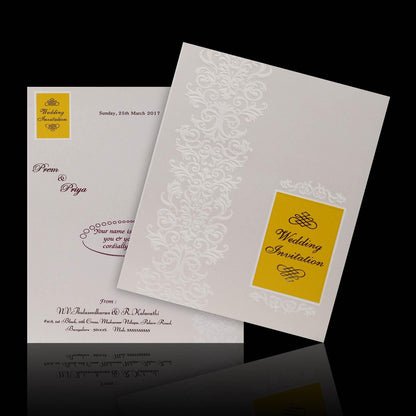 Classic White Floral Theme Wedding Card  - KNK4037