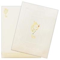 White Designer Ganesha Invitation Card-Knk4065