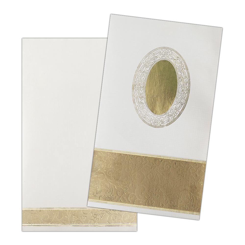 Invitation Card - Royal White-Gold Wedding Invitaion Card-KNK4193