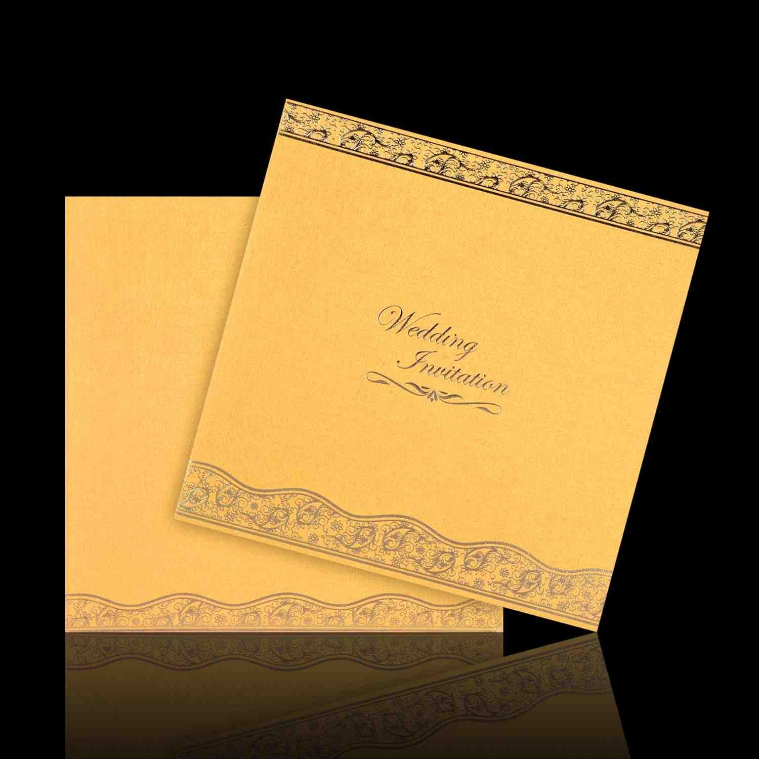 Charming Cream Shading With Gold Foiling Wedding Card
