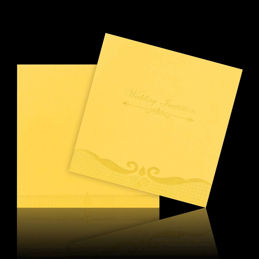 Splendid Blue Shading With Gold Foiling Border Wedding Card