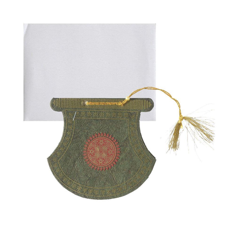 Traditional Hand-Fan Personal Wedding Invitation Card-KNK4372