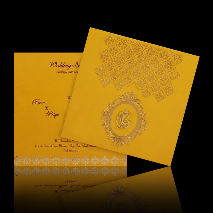 Yellow Padded Invitation Card-King of Cards