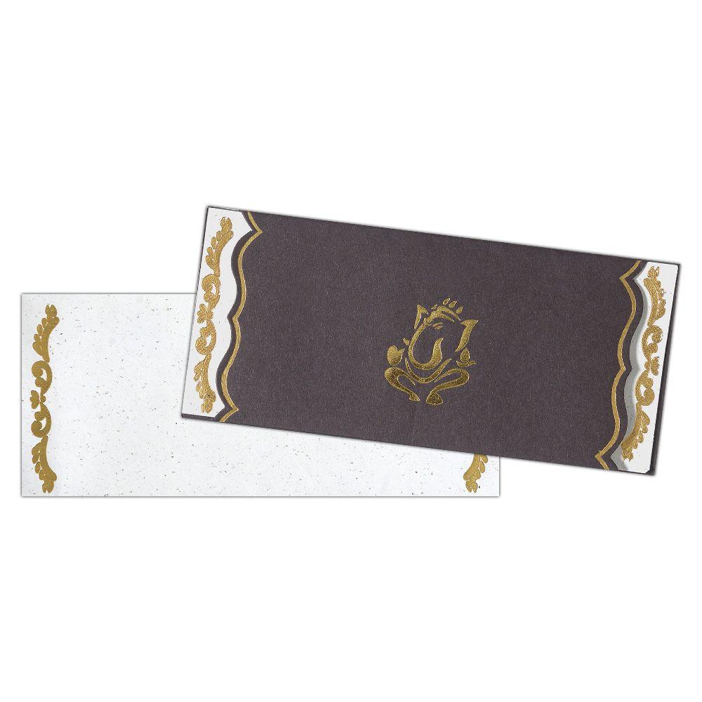 Invitation Card - Glittery Ganesha Golden Designer Invitation Card-KNK4956