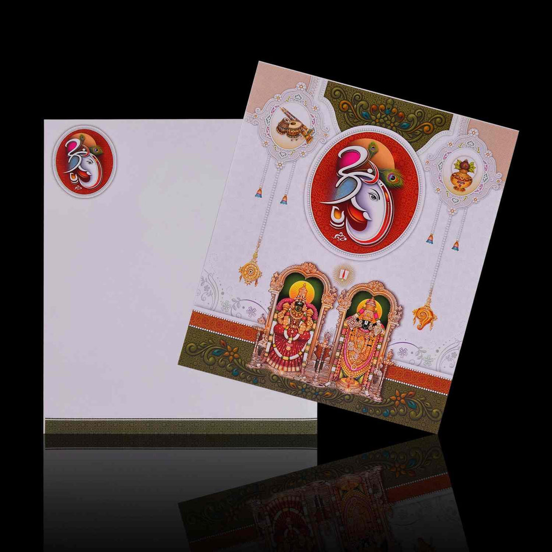 White Balaji Padmavathi Invitation Card-KNK4987