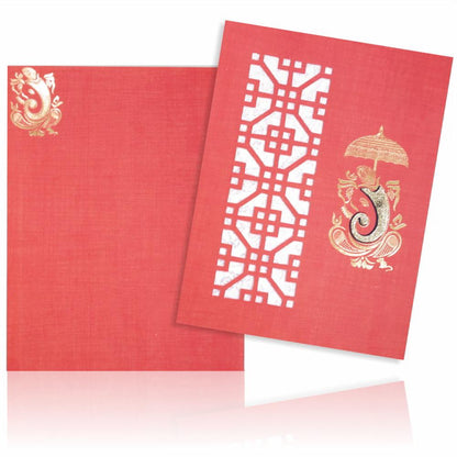 Red Jumbo Metallic Die Cut Card-KNK50193