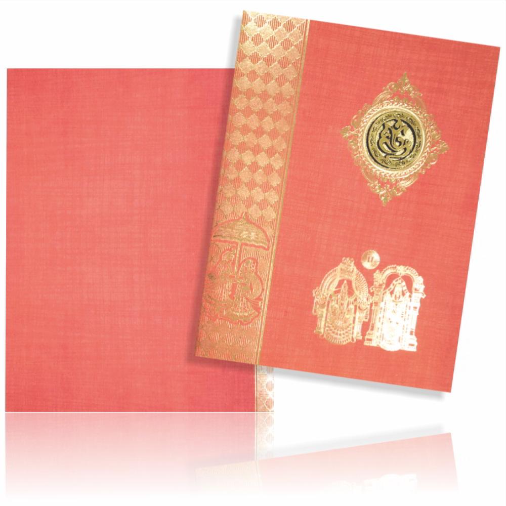 Red Balaji Padmavathi Wedding Card-KNK50242