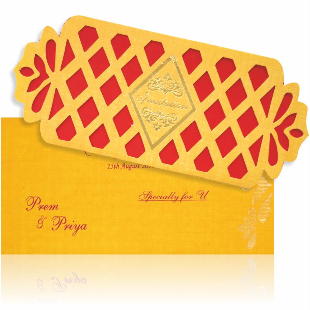 Orange Die Cut Invitation Card-KNKP005O