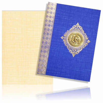 Blue Prince Paper Gold Border Wedding Card-King of Cards