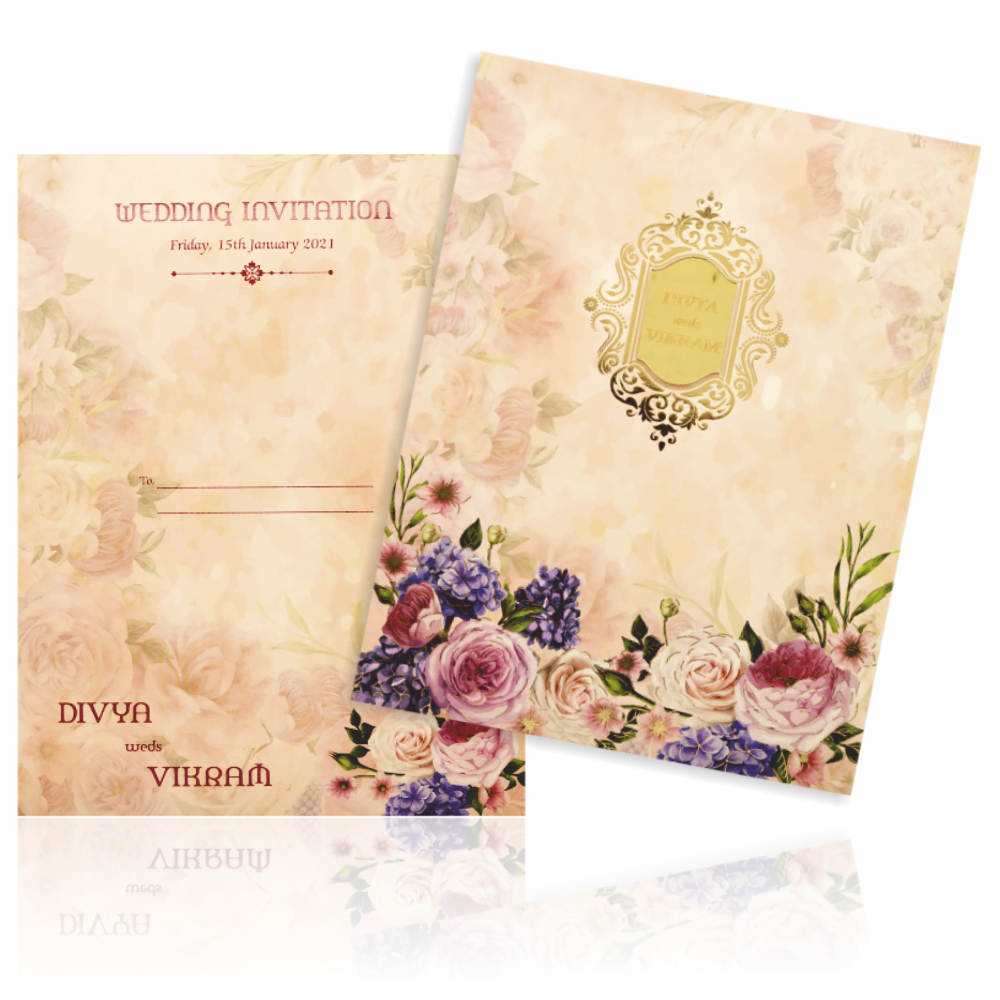 Pink Padded Colourful Floral Design In Offset-KNPO1502P