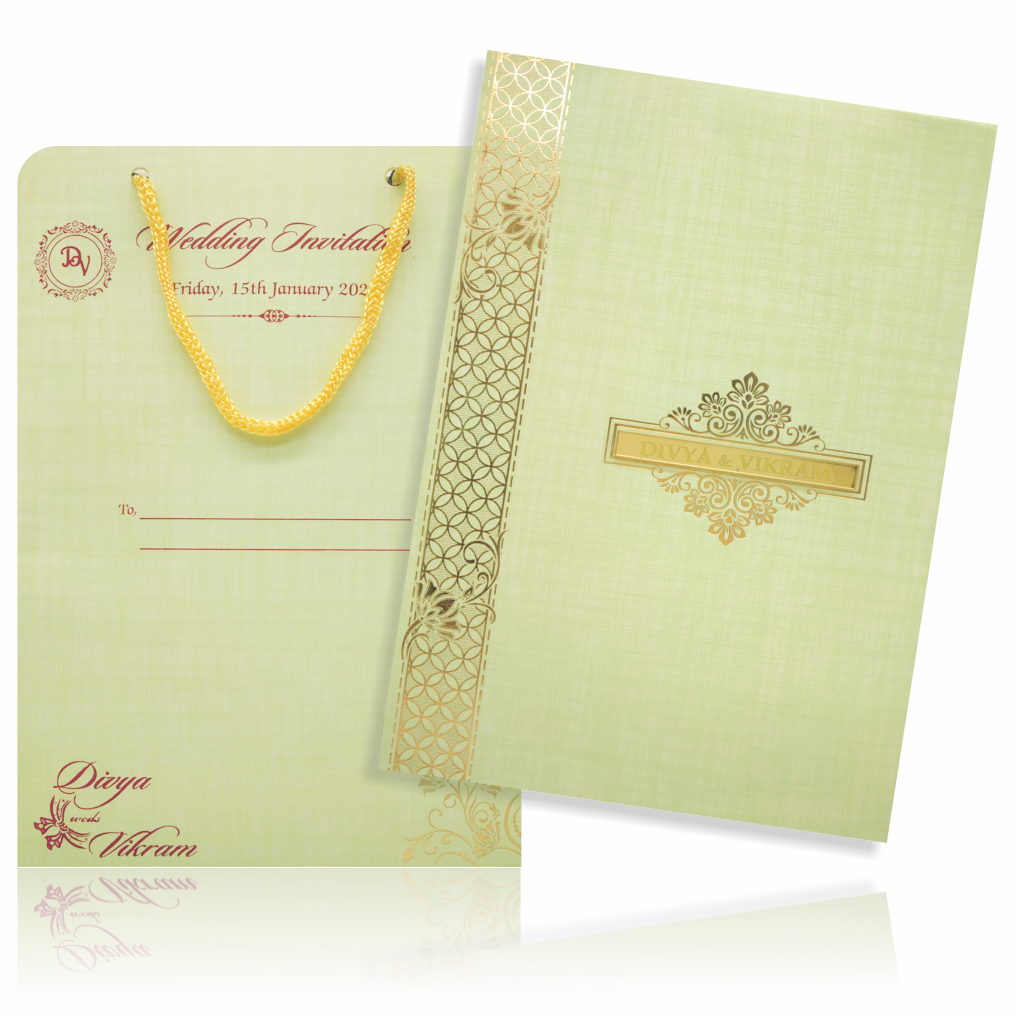 Light Green Bag Invitation Card-KNPR4506G