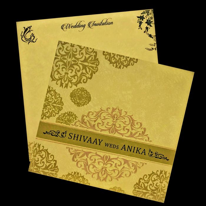 Charming Designer Theme With Light Green Shading Invitation Card - KPBN2340-King of Cards