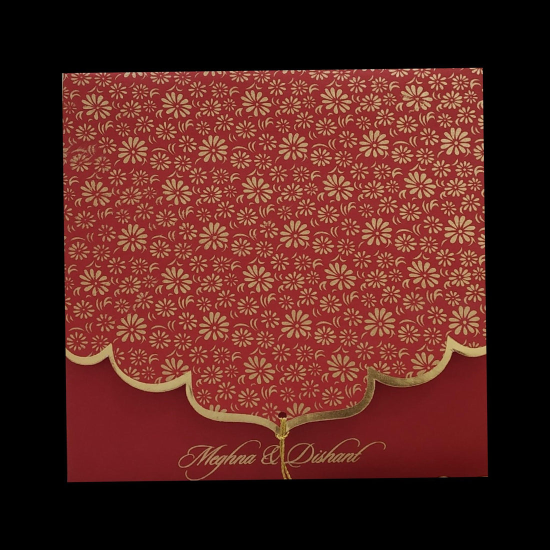 White Gold Foil Embossed Floral Wedding Invitation Card-KPR06610