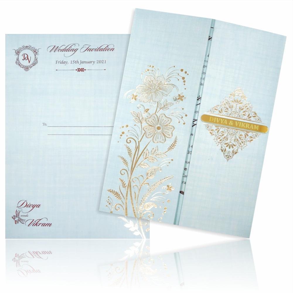 Light Blue Premium Padded Invitation With Open Door Type-KNPS9513B
