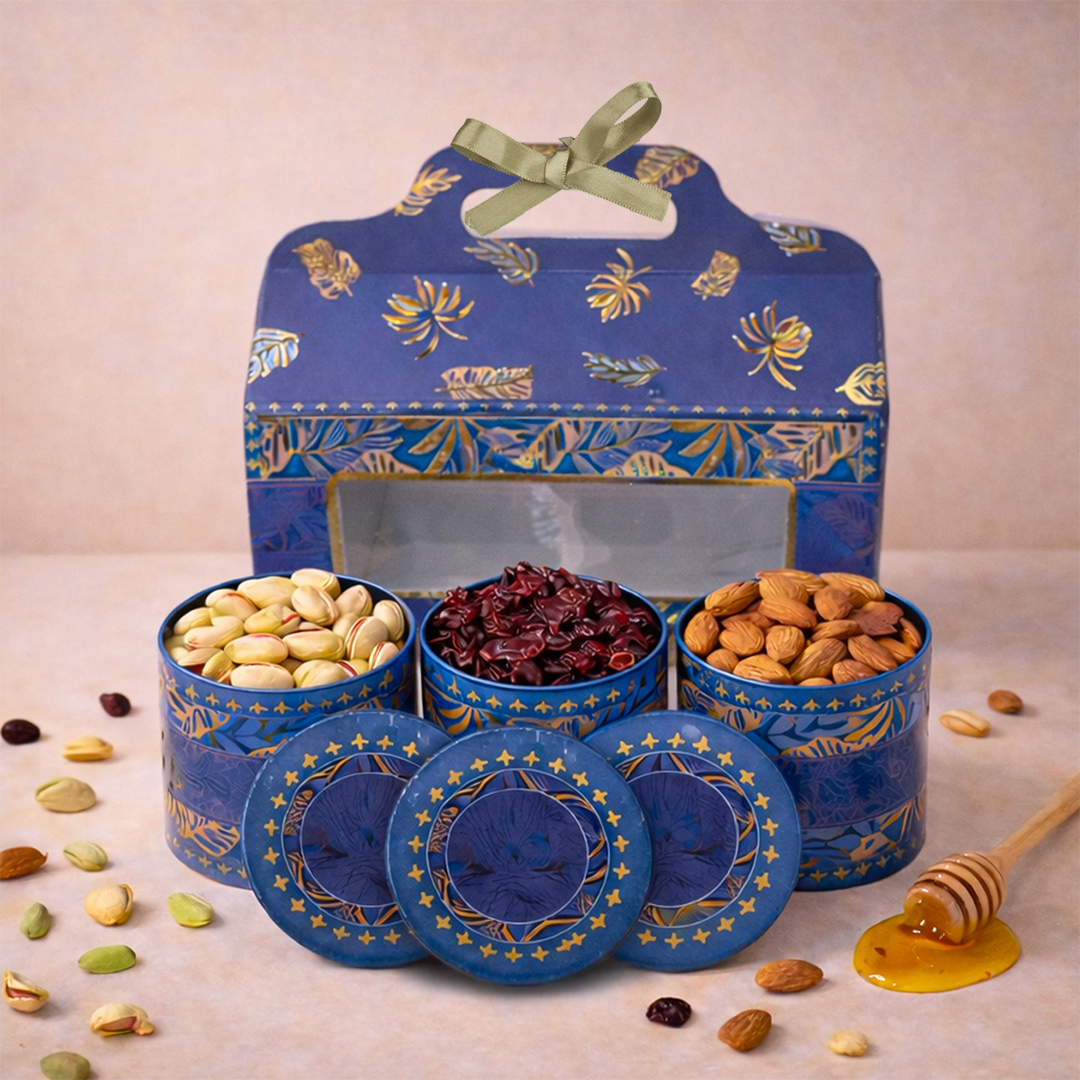 Elegant Navy Palm Return Gift Hamper-GNBT9506